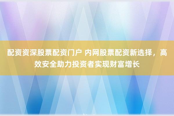 配资资深股票配资门户 内网股票配资新选择，高效安全助力投资者实现财富增长