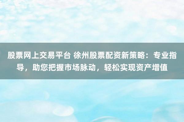 股票网上交易平台 徐州股票配资新策略：专业指导，助您把握市场脉动，轻松实现资产增值
