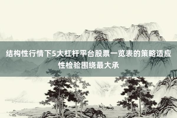 结构性行情下5大杠杆平台股票一览表的策略适应性检验围绕最大承