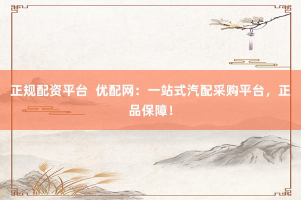 正规配资平台  优配网：一站式汽配采购平台，正品保障！